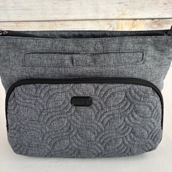 Lug Samba Quilted Gray Crossbody Textured Cloth Design - Picture 6 of 14